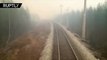 Поезд, проехавший через лесной пожар в Комсомольске-на-Амуре, попал на видео