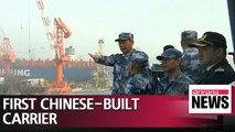 China's first home-built aircraft carrier begins sea trials