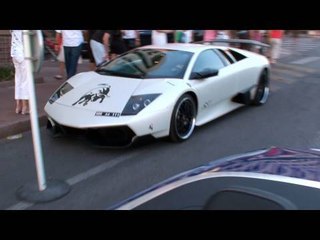 Lamborghini Murcielago LP670-4SV Matte White with Ferrari 599 Fiorano - Exhaust Burbles