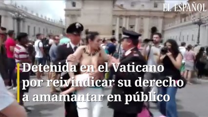 Detenida una activista de FEMEN por reivindicar en topless su derecho a amamantar en público
