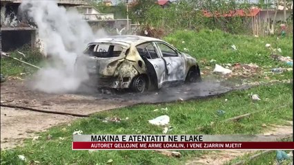 Fier, makina e atentatit në flakë - News, Lajme - Vizion Plus