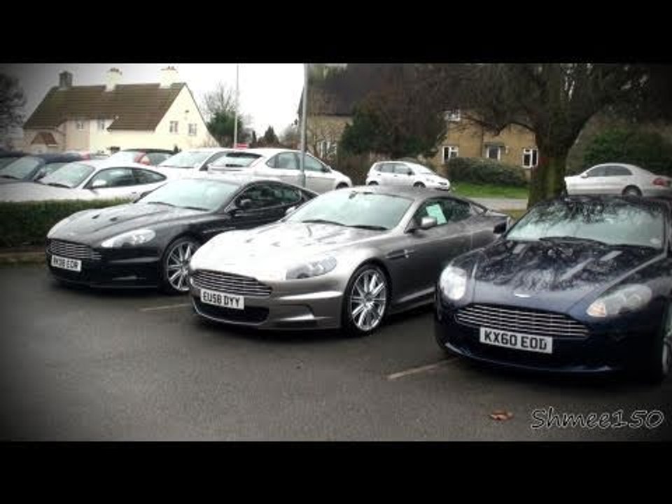Aston Martin Welwyn - DBS Startup, Acceleration - Rapide, N420, V8 Vantage