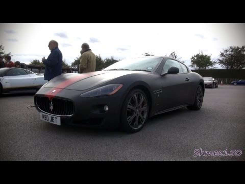 Maserati Granturismo S - Matte Black and Red - Startup, Accelerations and Track