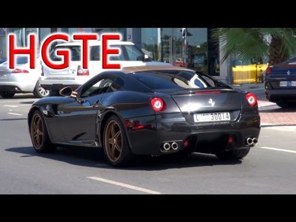 Ferrari 599 HGTE - Startup and Shots in Dubai
