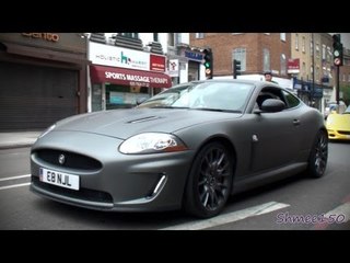 MATTE GREY Jaguar XKR-S - Revs!