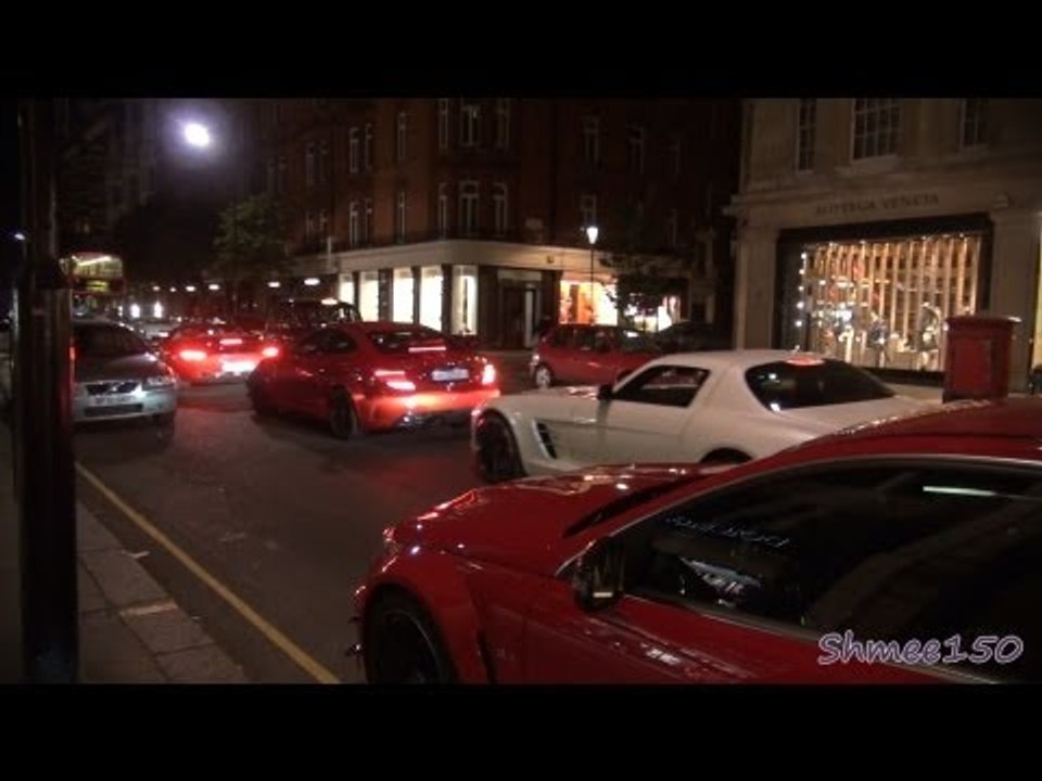 Mercedes Party! 2x C63 Black Series, SLS AMG, SLS Roadster