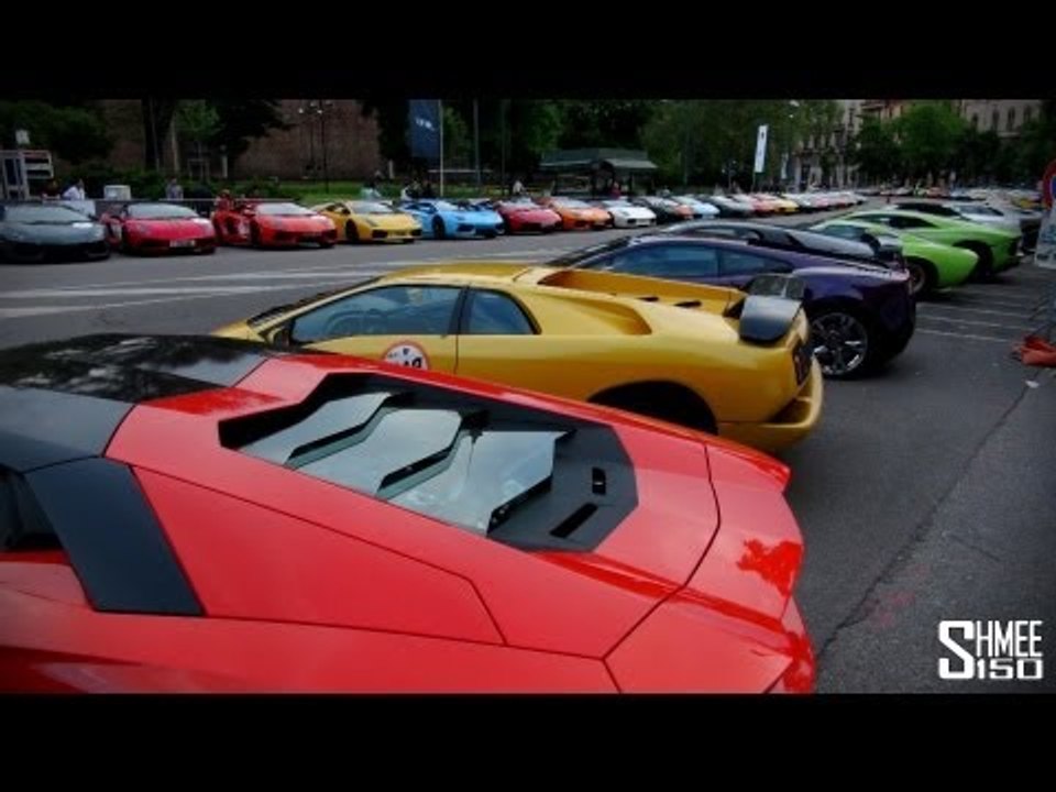 350 LAMBOS! Tour of the Lamborghini 50th Anniversary Grid