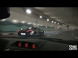 Onboard Lamborghini LP570 STS with McLaren P1 around Dubai (including Flames!)