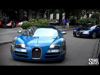 The Start of the 2014 Bugatti Grand Tour with 11 Veyrons
