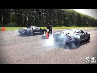 Double Ford GT Side-by-side Burnouts