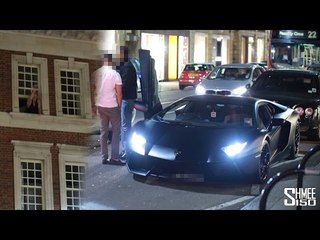 Angry Man Throws an Apple at a Lamborghini Aventador