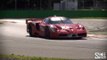 Ferrari FXX and 599XX Evo at Monza - Glowing Brakes and Awesome Sounds