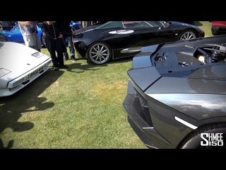 Lamborghini Aventador Flames at Wilton 2014