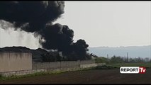 Report TV - Kavajë, zjarr në një objekt inertesh, nuk ka të lënduar