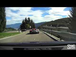 Audi R8 Plus Chasing Ferrari F12 and Porsche 918 on Mountain Passes