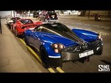Pagani Zonda Cinque, Huayra 001/100 and Ferrari Enzo - Arrive in London
