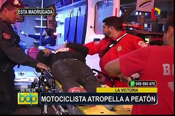 La Victoria: joven resulta herido tras ser atropellado por motociclista
