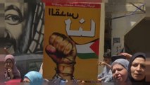 الفلسطينيون في مخيم برج البراجنة يحتجون ضد نقل السفارة الأمريكية إلى القدس