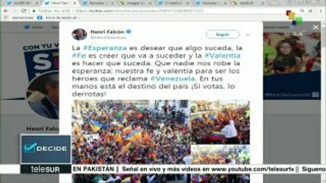 Candidatos opositores venezolanos continúan con sus campañas