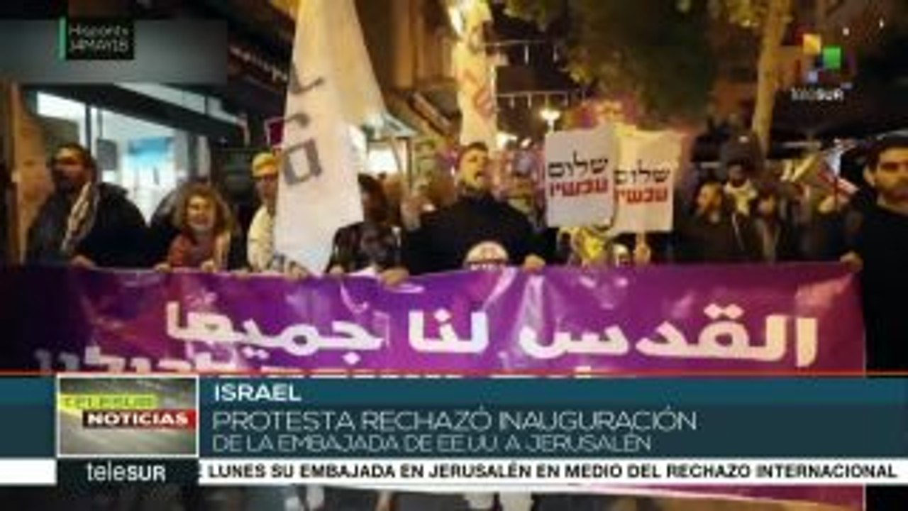 Israelíes protestan contra traslado de embajada de EEUU a Jerusalén