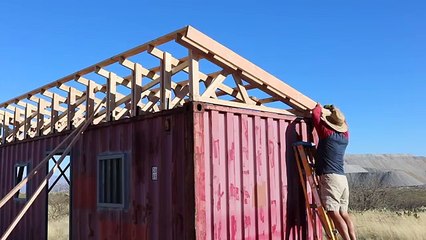 Painting the Shipping Container Shop Part 4 - awning, windows