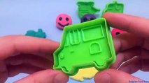 Play and Learn Colours with Glitter Play Doh Smiley Face and Vehicle Molds Fun and Creative for Kids