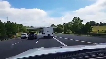 Driver got sleeping pils and driving on road