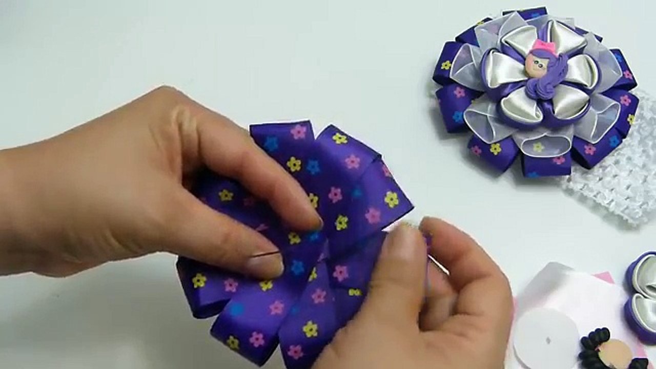 Como hacer lazos y flores, Flower Кanzashi, lazos para cabello