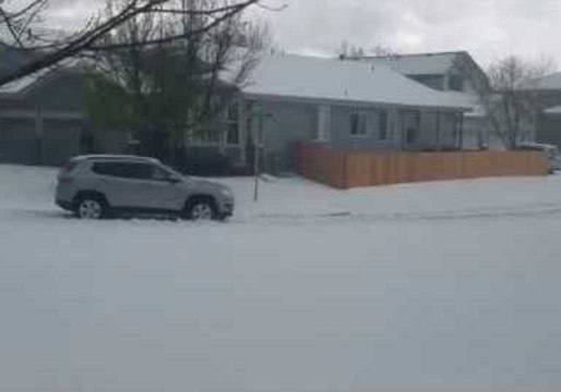 Heavy Hail Covers Streets in Denver Area