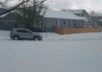 Heavy Hail Covers Streets in Denver Area