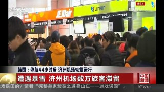 [中国新闻]韩国：停航44小时后 济州机场恢复运行
