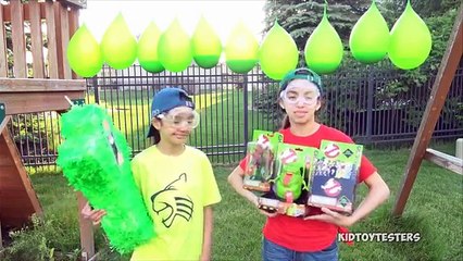 EXTREME PINHEAD BALLOON CHALLENGE | Ghostbusters Gross Slime Edition | KidToyTesters