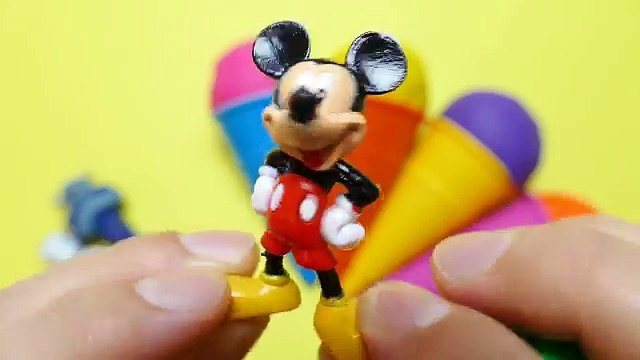 Play-Doh Ice Cream Cones with Surprise Eggs - Frozen Olaf, Angry Birds, Mickey Mouse