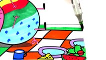Peppa Pig Daddy Pig Picnic Kids Fun Art Activities Coloring Book Pages with Colored Markers