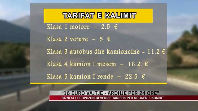 Tarifa në Rrugën e Kombit: 16 euro për kamion - News, Lajme - Vizion Plus