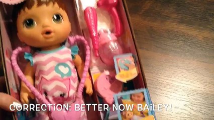 NEW Baby Alive Better Now Bailey Doll Unboxing