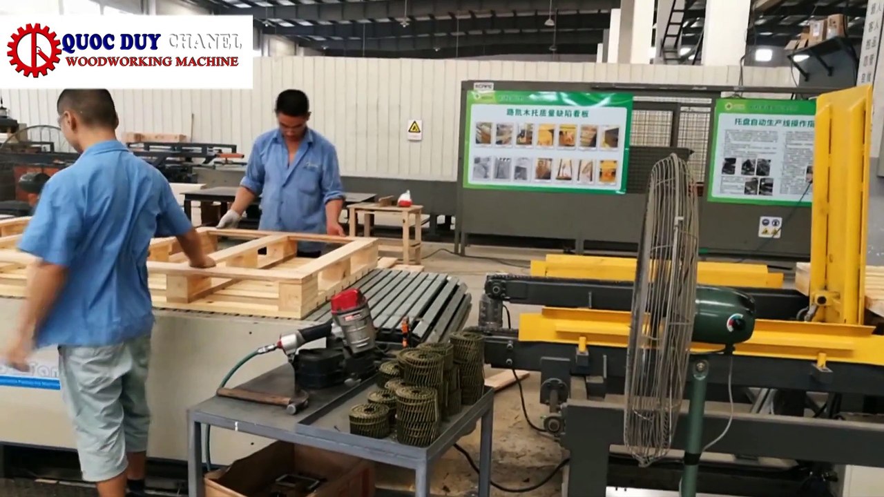 CHUYỂN SẢN XUẤT PALLET - HỆ THỐNG ĐÓNG ĐINH PALLET TỰ ĐỘNG