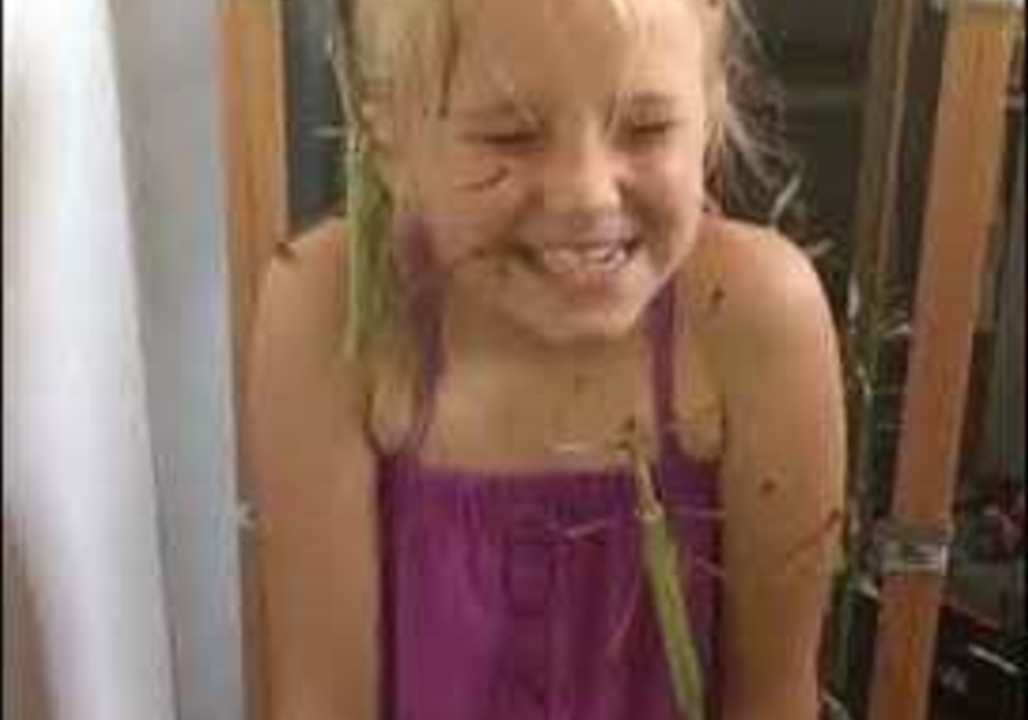 Fearless Little Girl Giggles While Covered in Stick Insects