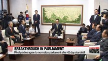 Rival parties reach agreement to normalize parliament after 42 day standstill