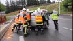 Après un accident à Saint-Chamond, les pompiers retournent le véhicule