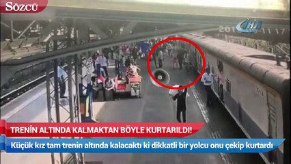 Küçük kız çocuğu tren'in altında kalmaktan böyle kurtarıldı