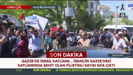 İsrail'in katliamı protesto ediliyor
