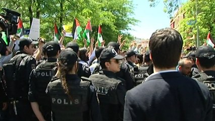 Başkent'te İsrail'in katliamı protesto ediliyor