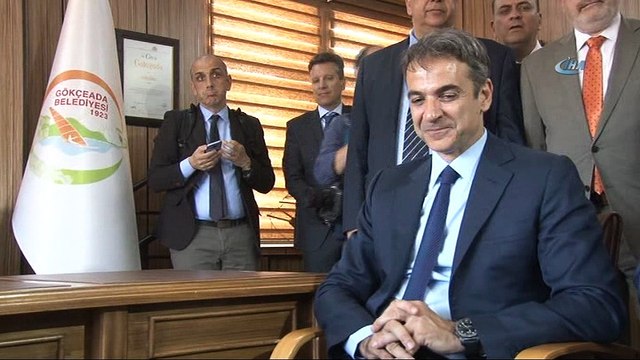 Yunanistan'ın Yeni Demokrasi Partisi Başkanı Kyriakos Mitsotakis, Gökçeada'da
