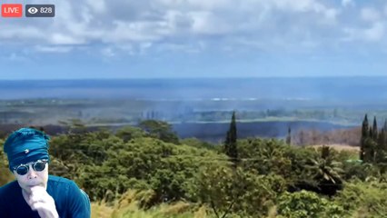 #ハワイ噴火　現場から数10メートルの命がけの配信者発見！