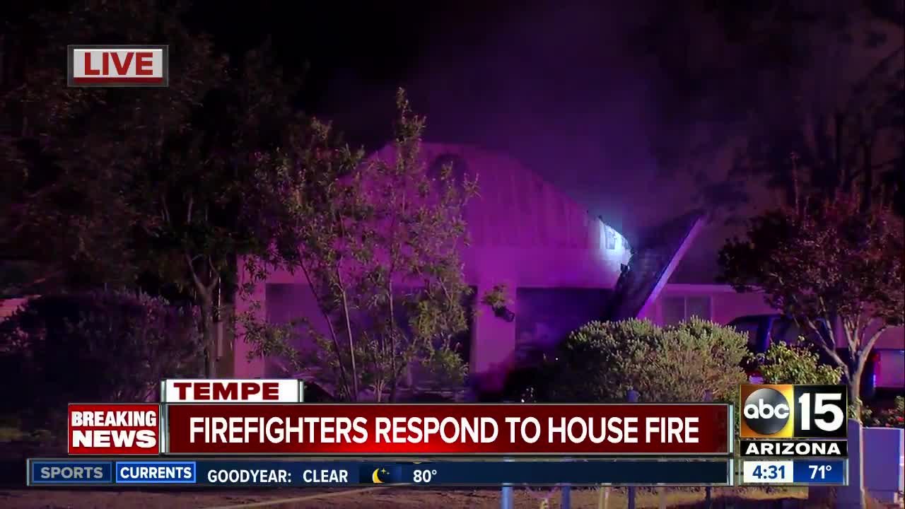 Firefighters battle stubborn house fire in Tempe