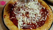 Chicken Mushroms Pizza - كيفية عمل بيتزا دجاج بالجبنة محشية الاطراف