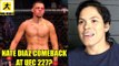 Nate Diaz in talks with the UFC for a comeback fíght on Aug 4 UFC 227,Bisping on UFC 224 Main Event