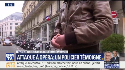 "Il nous voit, il marche vers nous en criant 'Je vais vous planter'", raconte François, l'un des policiers à avoir fait face à Khamzat Azimov
