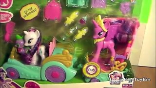 My Little Pony Princess Celebration Cars Review! Twilight Sparkle, Rarity & Spike! by Bins Toy Bin